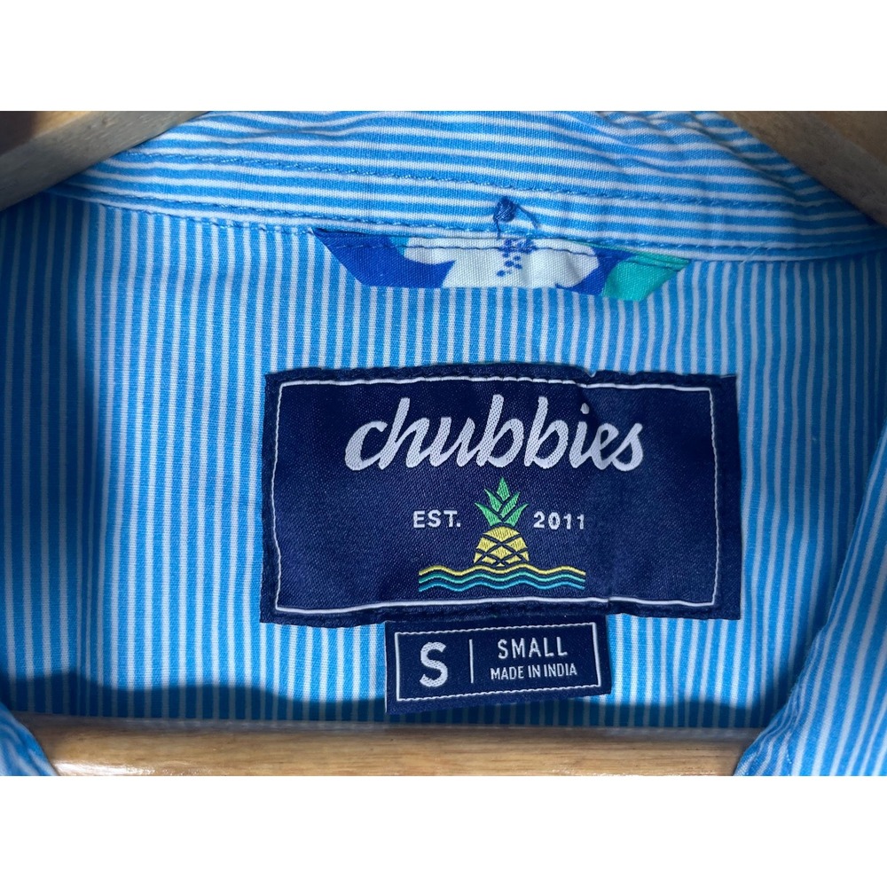 NWT Chubbies The Nectar Friday Shirt Mens Small Blue Tropical Floral Button Down - Picture 8 of 9